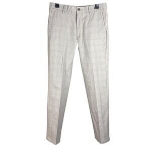Dockers Mens 30x30 Slim Tapered Fit Grey Glen Plaid Dress Pants Trousers Chinos